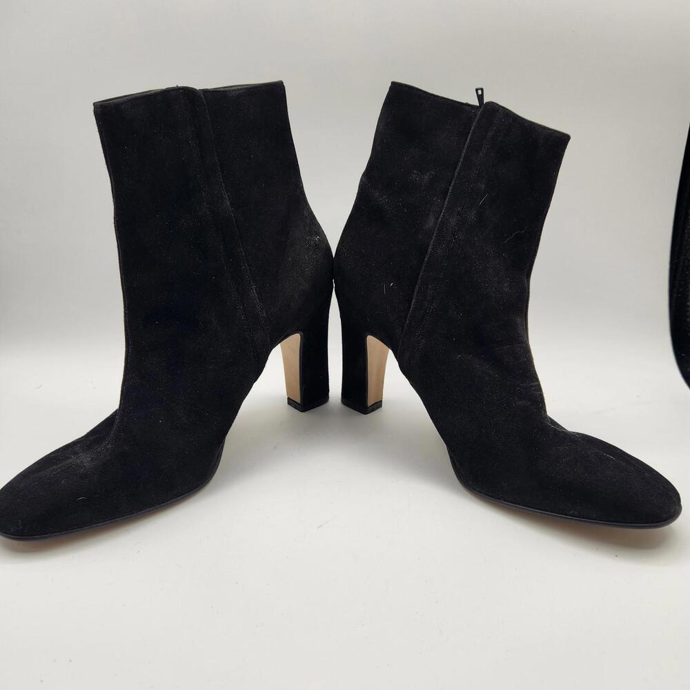 J Crew‎ Black Suede Leather Zip Side Boots Size 9M